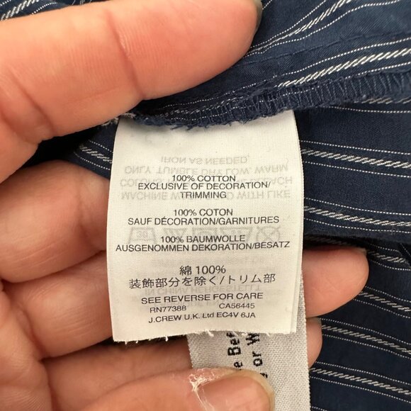 Madewell Cotton Popover Blouse Striped Embroidered Short Sleeve Multicolor Sz S - Picture 10 of 12